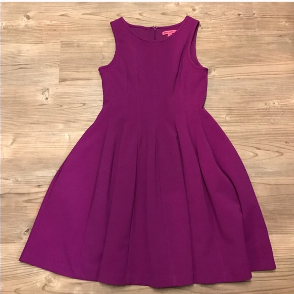 Betsy Johnson fit and flare dress pink fuchsia